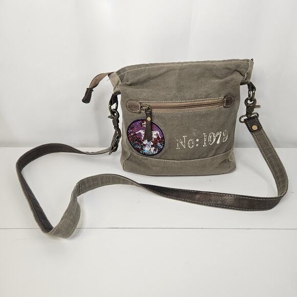 Vtg Y2K Double Star Grateful Dead Patch Sustainable Canvas Bag Crossbody Purse - Picture 3 of 9